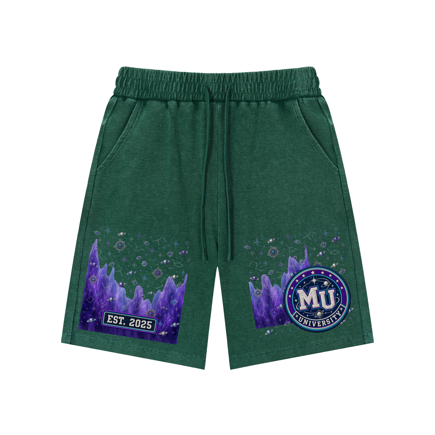 MONYUN university- Beyond The Known Mineral Wash Waffle Knit Shorts