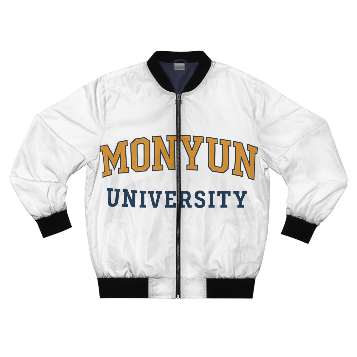 MONYUN University-Men's University Bomber Jacket, Stylish Outerwear, College Apparel, Casual Fashion, Gift for Students, Vibrant AOP Design