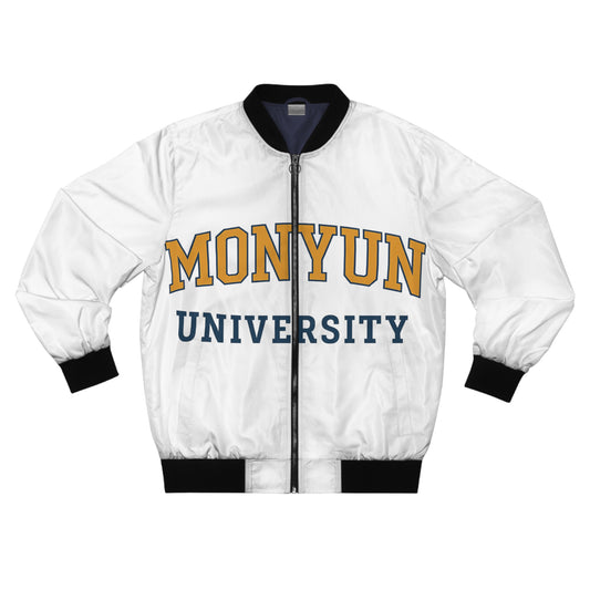 MONYUN University-Men's University Bomber Jacket, Stylish Outerwear, College Apparel, Casual Fashion, Gift for Students, Vibrant AOP Design