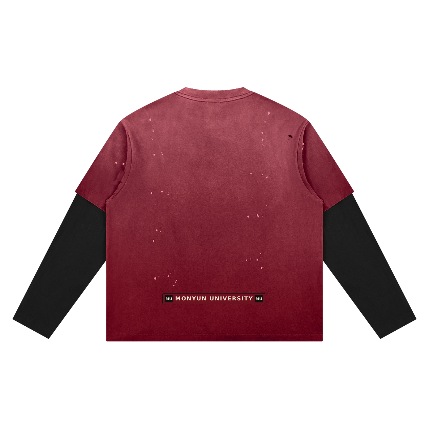 MONYUN university Vintage Wash Distressed Layer T-Shirt