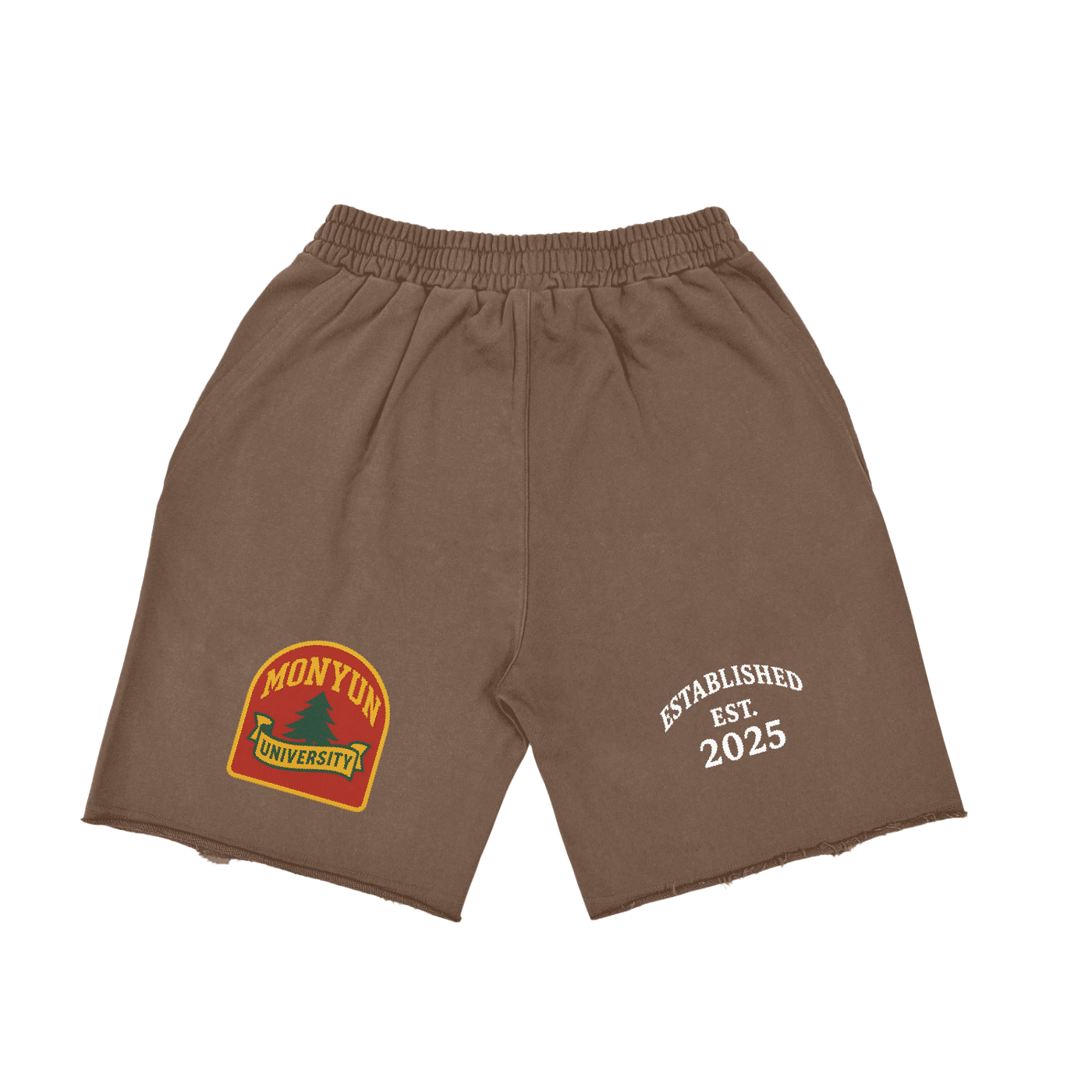 MONYUN university Vintage Washed Tiger Stripes Short Pants