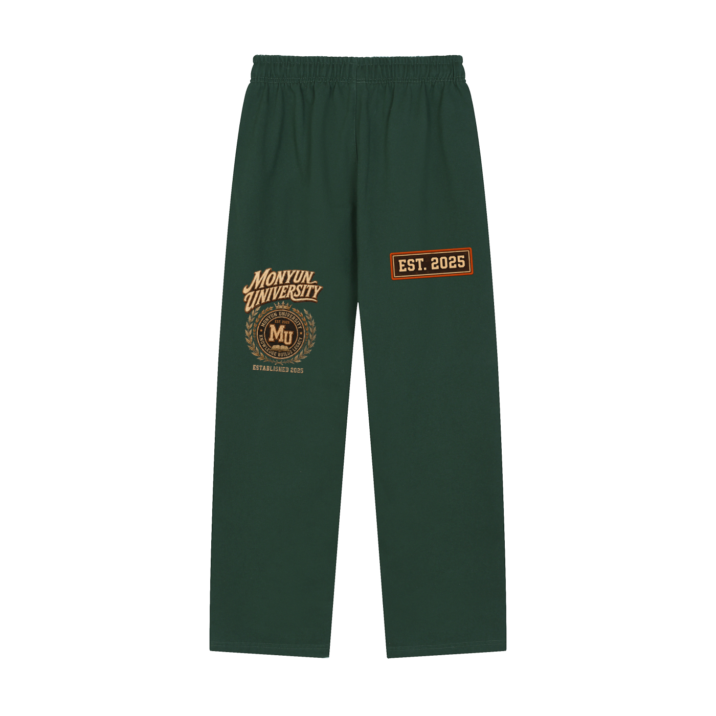 MONYUN university- Knowledge Builds Legacy Solid Color Straight-Leg Sweatpants