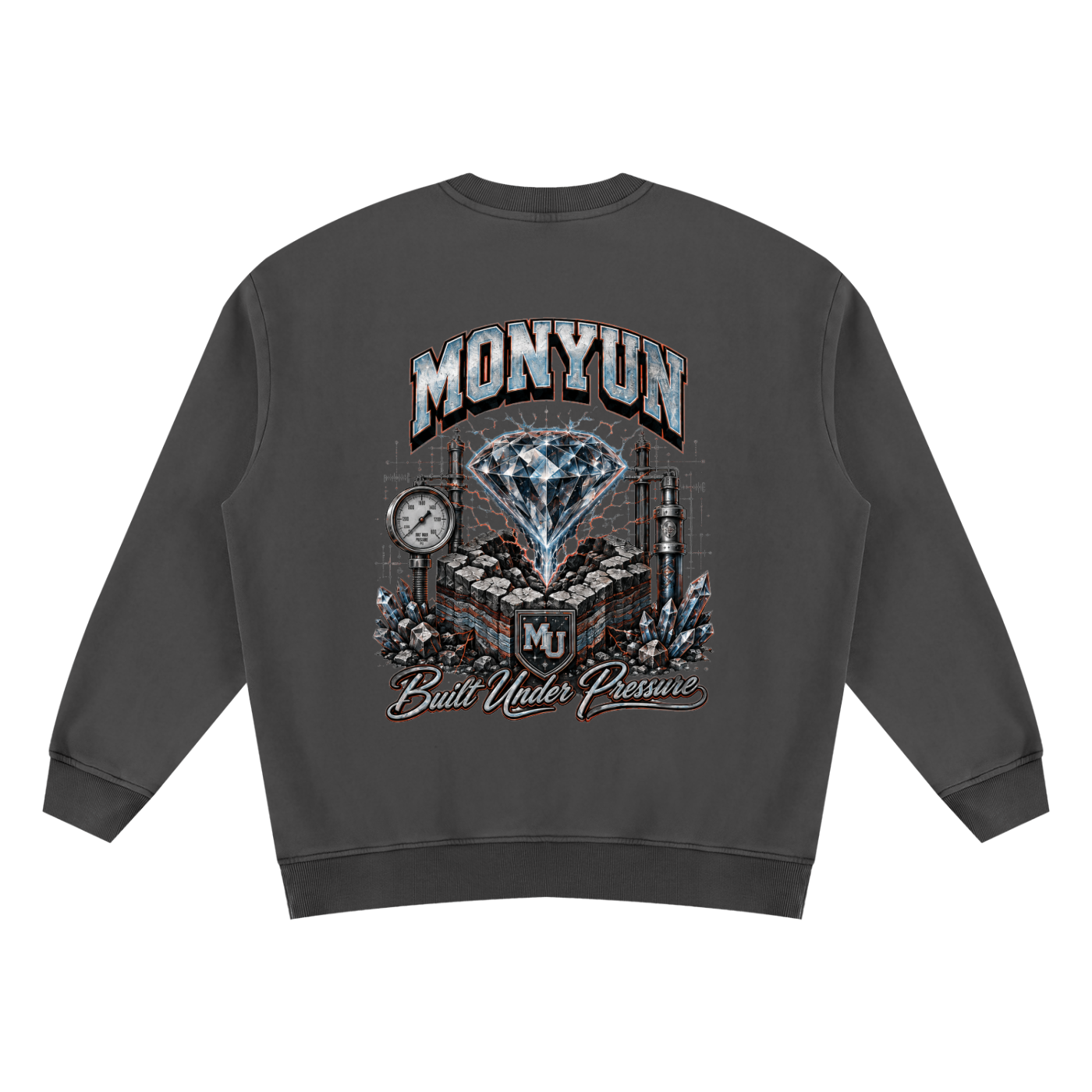 MONYUN university Vintage Wash Fleece Sweatshirt