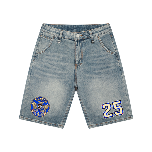 MONYUN university- Royal Transit Men's Vintage Wash Denim Shorts