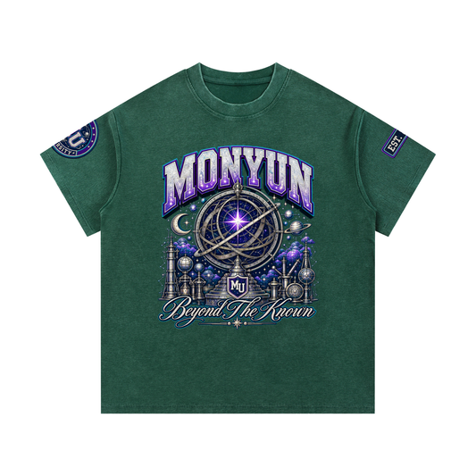 MONYUN university - Beyond The Known Mineral Wash Waffle Knit T-Shirt