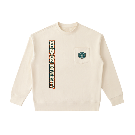 MONYUN university Heavyweight Patch Pocket Crewneck Sweatshirt