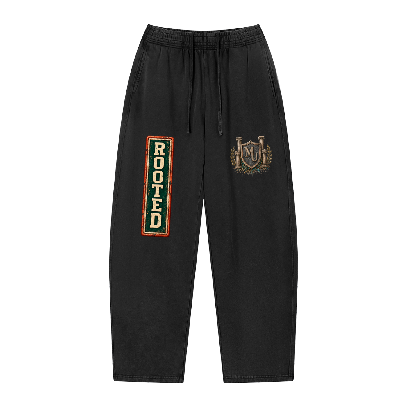 MONYUN university Vintage Wash Loose Sweatpants