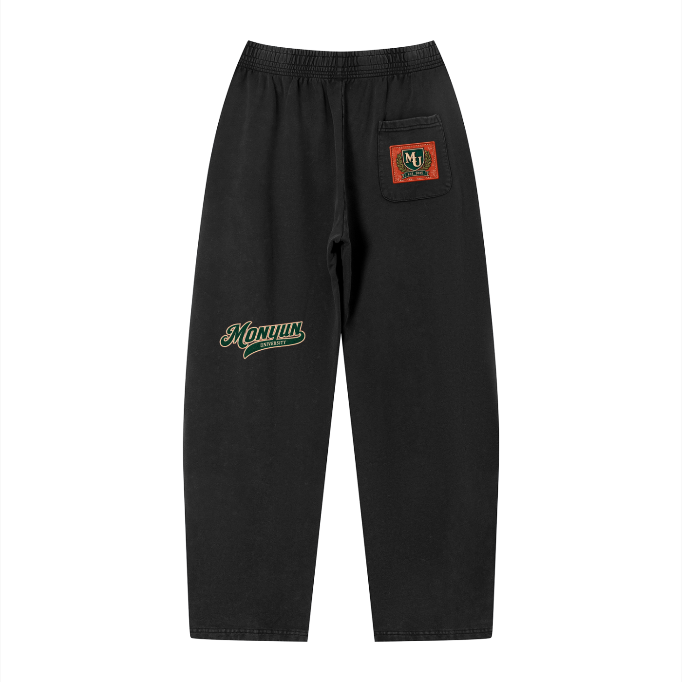 MONYUN university Vintage Wash Loose Sweatpants