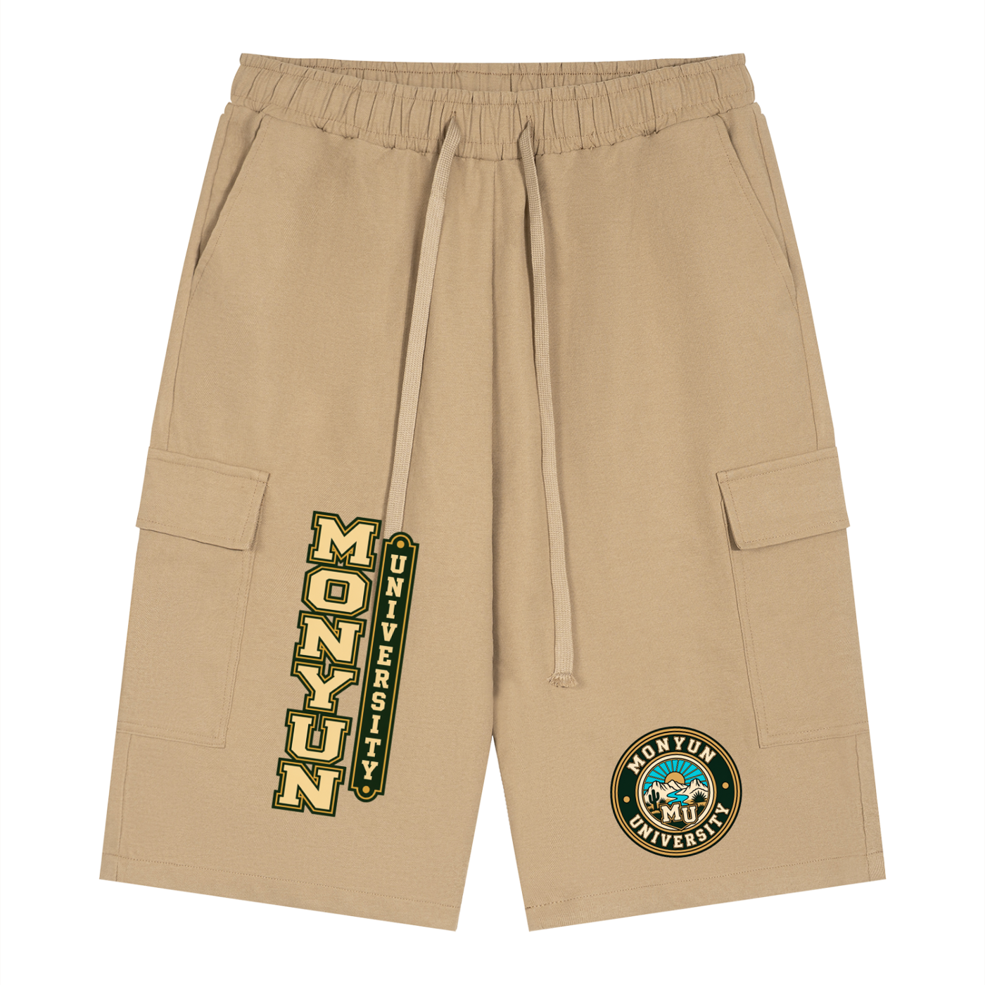 MONYUN university Drawstring Cargo Shorts