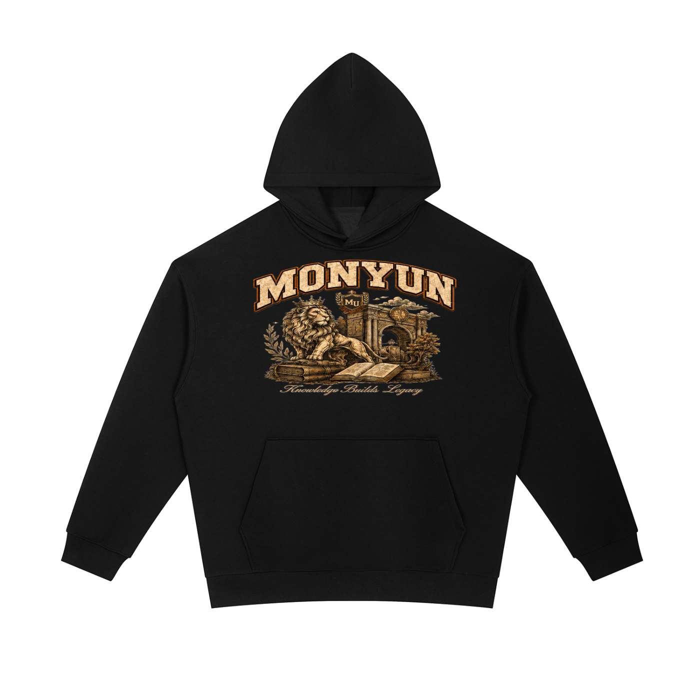 MONYUN university- Knowledge Builds Legacy Essential Heavyweight Hoodie