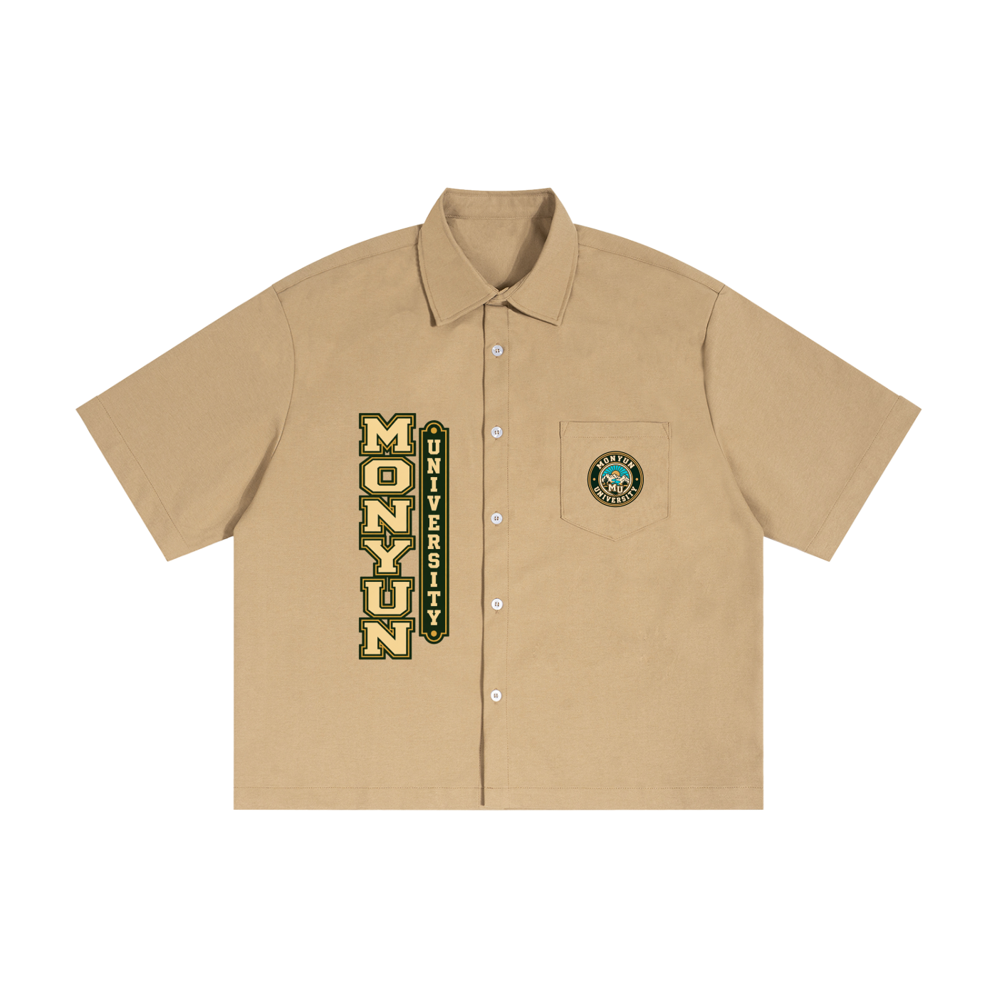 MONYUN university Boxy Heavyweight Short Sleeve Shirt