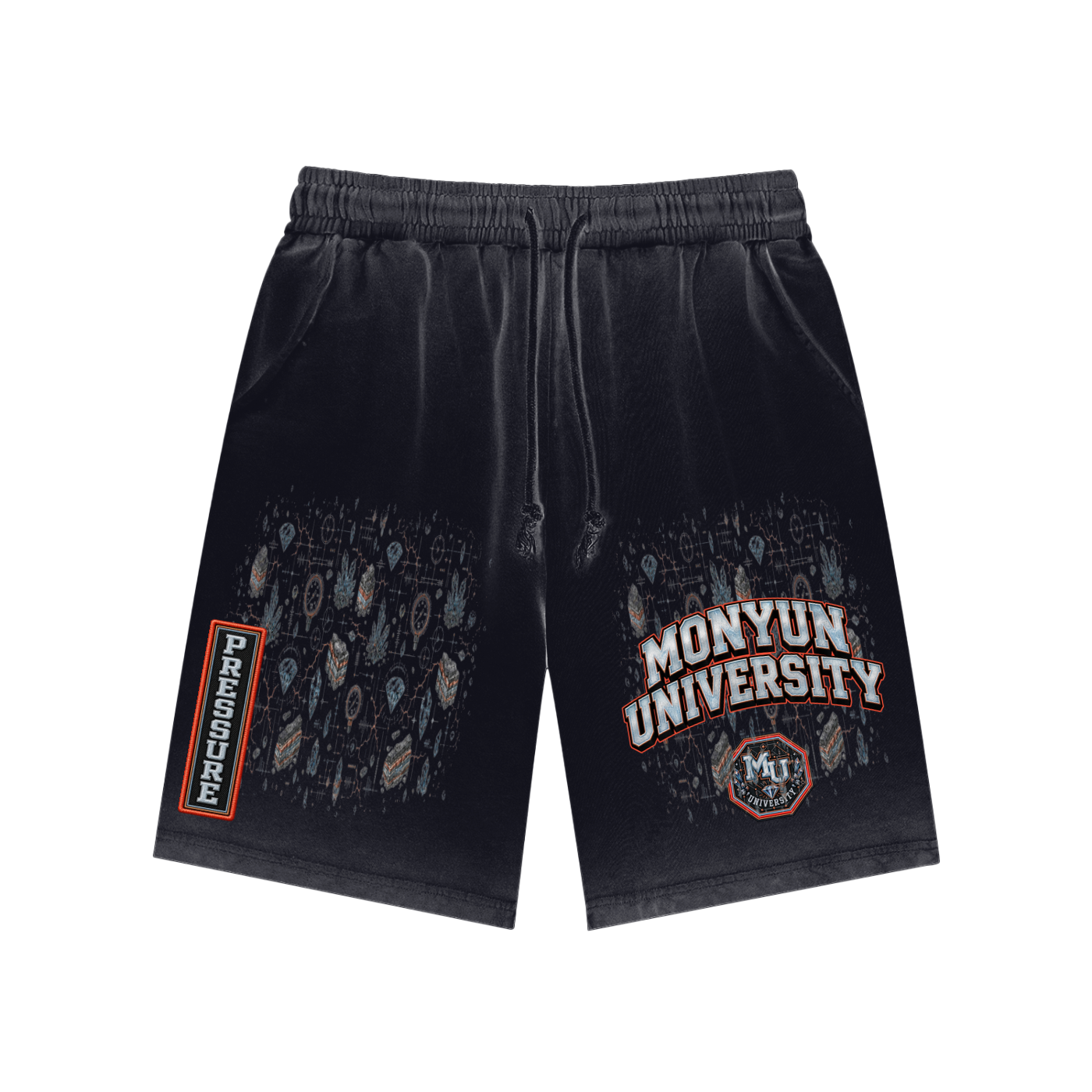 MONYUN university- Built Under Pressure Reverse Dyed Sweatshorts