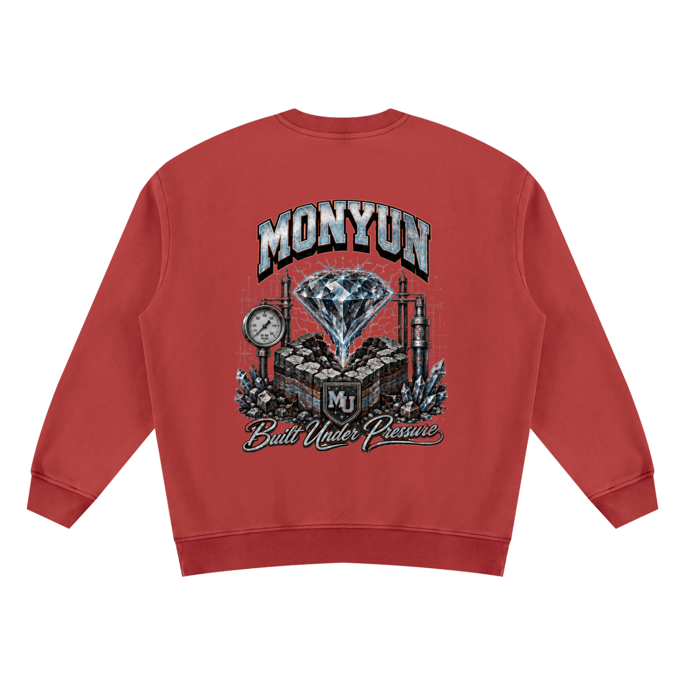 MONYUN university Vintage Wash Fleece Sweatshirt