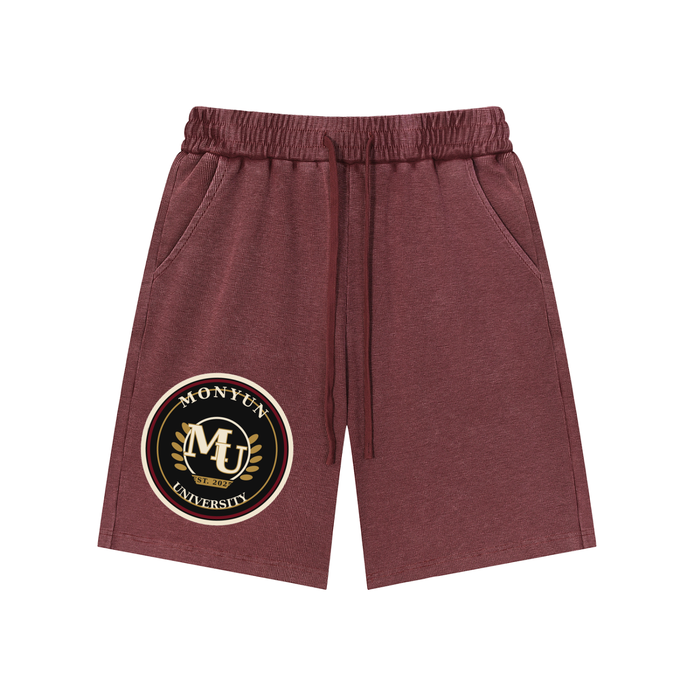 MONYUN university Mineral Wash Waffle Knit Shorts