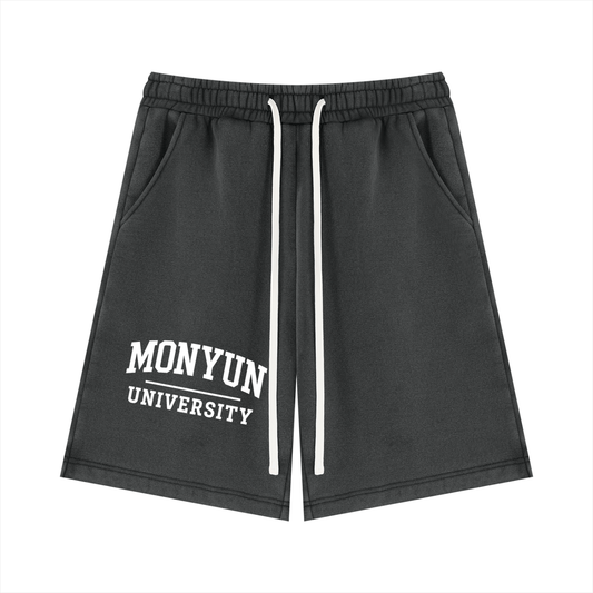 MONYUN Unisex Vintage Wash Fleece Shorts